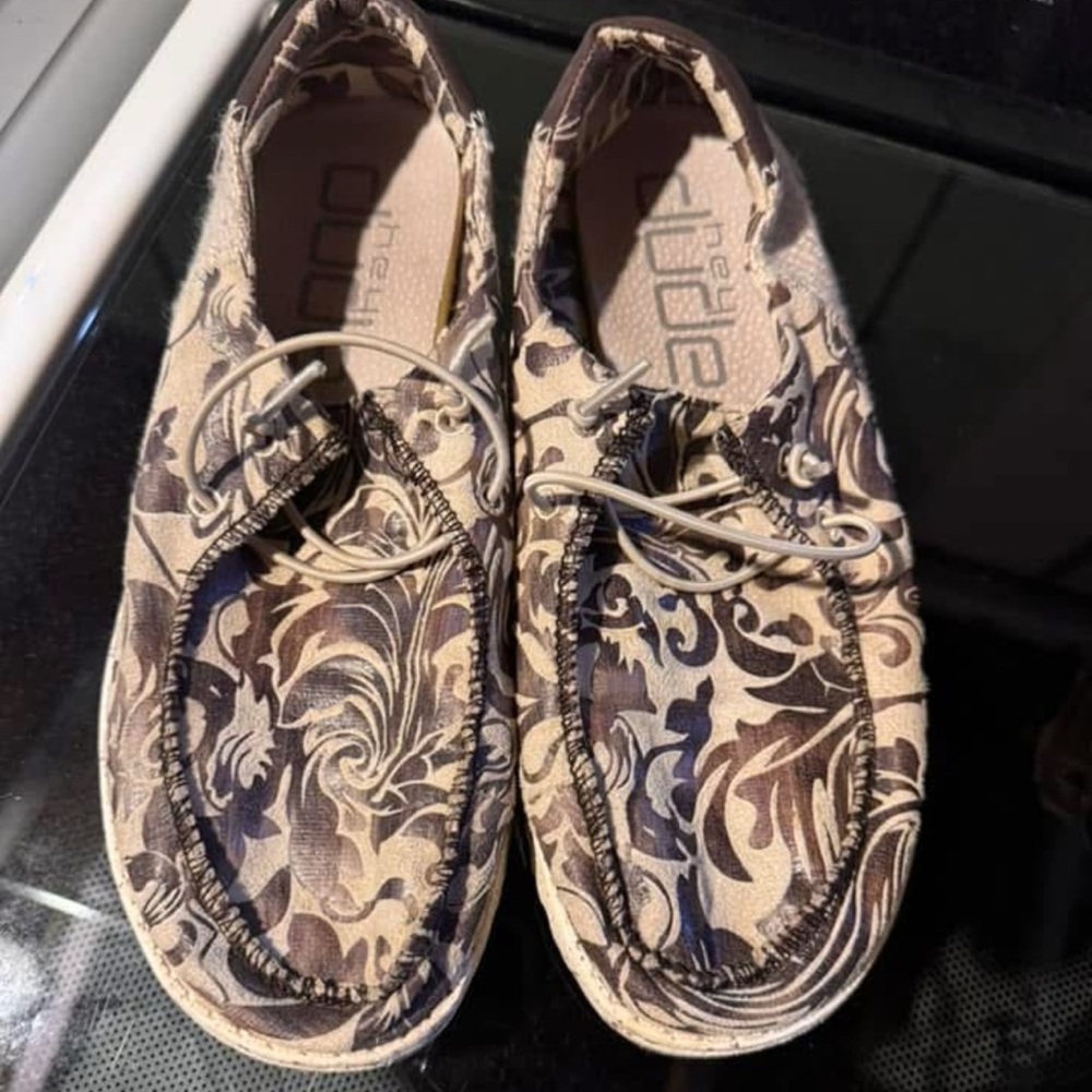 Hey Dude women’s Floral Casual Shoes - Brown